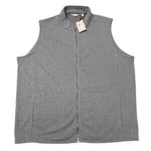 Peter Millar Crown Sweater Fleece Vest Full-Zip MF23K61 Gray Men's 2XL New